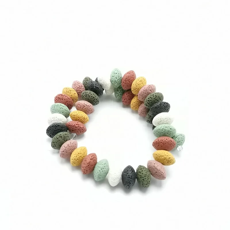 Натуральный вулканический камень Beads5X8/10x15 мм многоцветный вулканический камень свободные бусины для DIY Ожерелье Браслеты Серьги Изготовление ювелирных изделий - Цвет: 2