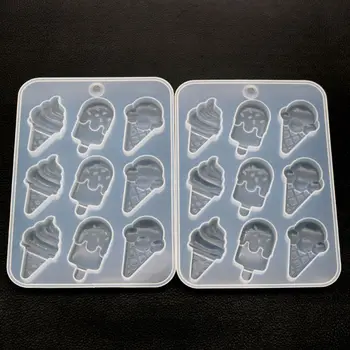 

Simulated Food Resin Mold Ice Cream Cones Popsicle Cute Food Keychain Pendant Silicone Resin Mold Jewelry Making Tools