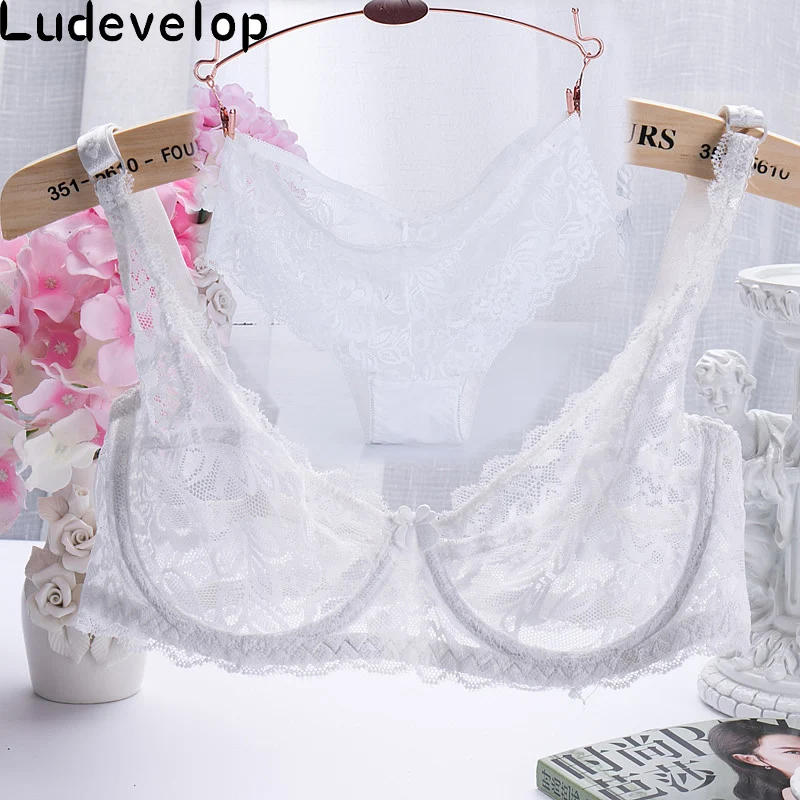 32-40 ABC Cup Intimates Hollow out Lace Bra And Briefs France Sexy Women Ultra-thin Underwear Bra Set Sexy Lingerie Bra Up Sofe sexy underwear sets