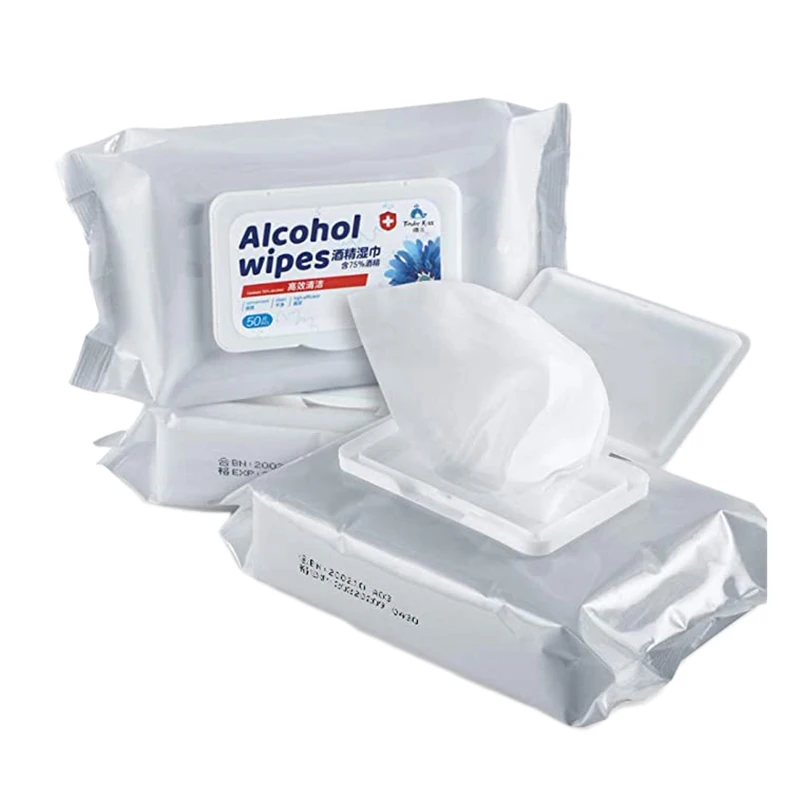 

5 Pack Disinfecting Alcohol Wipes Disposable Hand Wipes Skin Toys Cleaning Bacteria Disinfection Wipes Alcohol Cotton Pieces