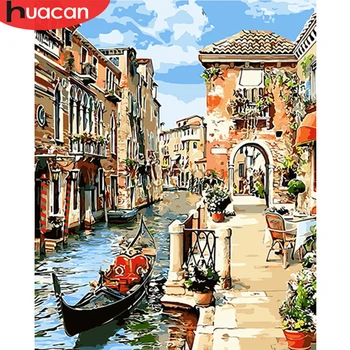 

HUACAN Painting By Numbers Venice Landscape Drawing On Canvas HandPainted Picture Art Kits DIY Gift Home Decoration