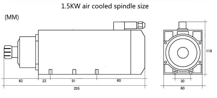 1.5KW square air cool spindle