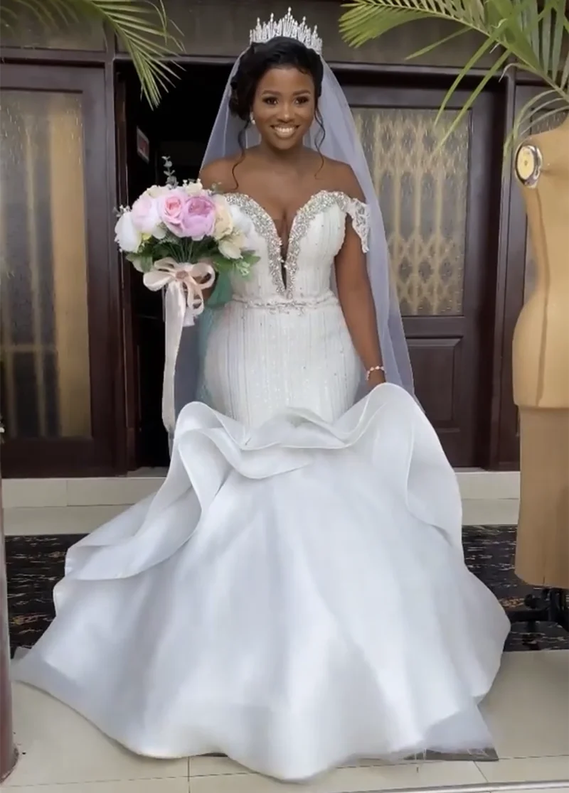 Luxury African Mermaid Wedding Dresses 2021 Vestido De Noiva Off The