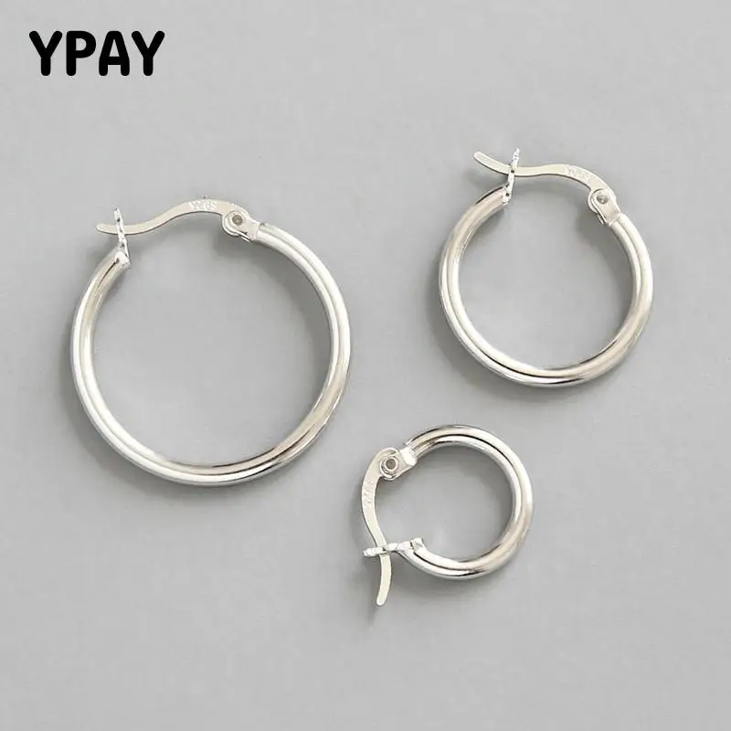 Серьги кольца YPAY из серебра 925 пробы для женщин модные дизайнерские маленькие