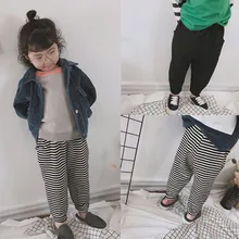 Treebibi Осень стиль Детские брюки в полоску спортивные штаны для мужчин и женщин Детские Гусеничный
