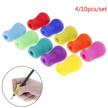 

4/10pcs Silicone Pencil Grip Corrector Therapy Handwriting Aid Kids Children Student School Stationery Pen Control Right Writing