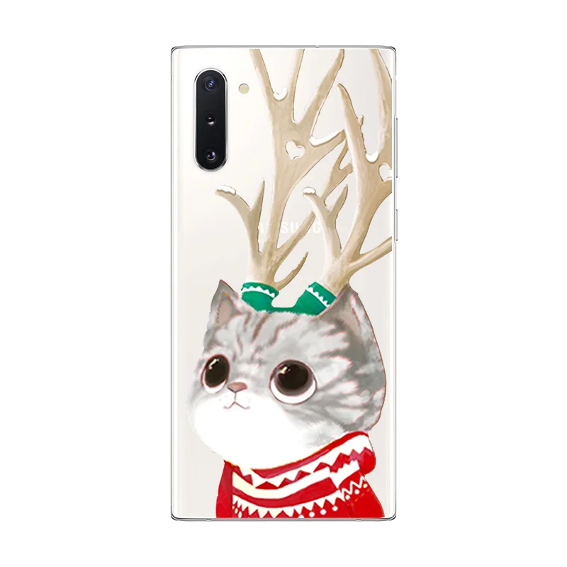 sd-mao Новогодние подарки Рождество для samsung Galaxy Note 10 чехол мягкий TPU для samsung S9 S10 Plus Note 8 9 Чехлы Санта Клаус Лось снеговик - Цвет: sd-mao