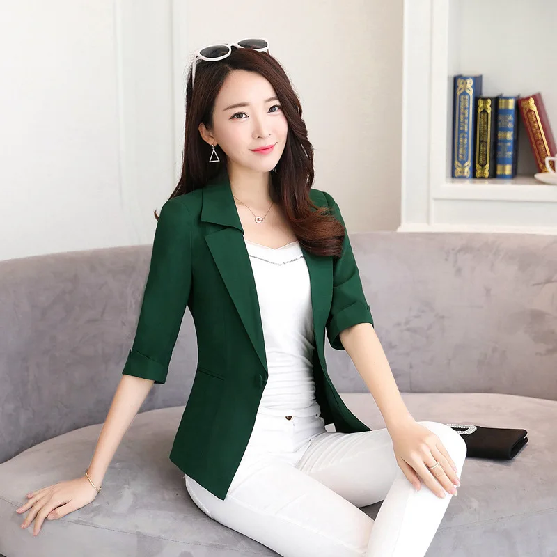 

Small Suit WOMEN'S Coat 2018 Summer New Style Korean-style Slim Fit Slimming Half-sleeve Shirt Versatile Women's Suit Short