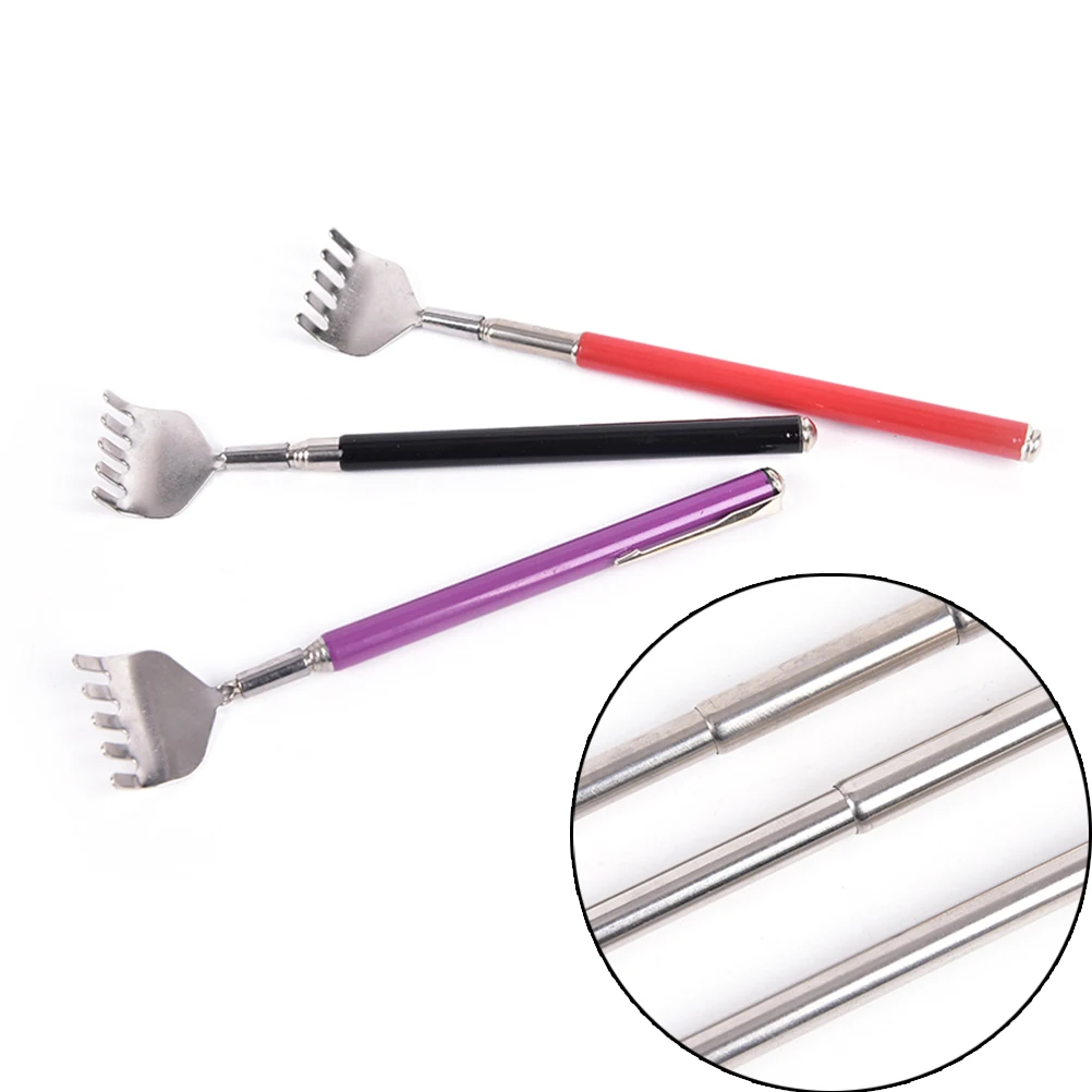 Health Care 1Pc Adjustable Stainless Pen Clip Extendable Claw Handy Back Scratcher Telescopic Pocket Scratching Massage Kit