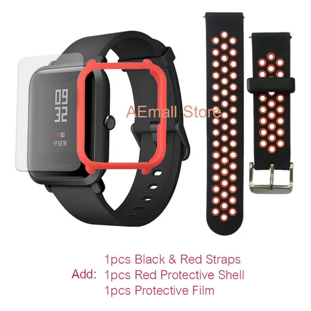 КУПОН Умные Смарт часы Xiaomi Amazfit bip часы [watch] с gps Huami Фитнес браслет Смарт-часы [Smartwatch] - Цвет: RedRed Film