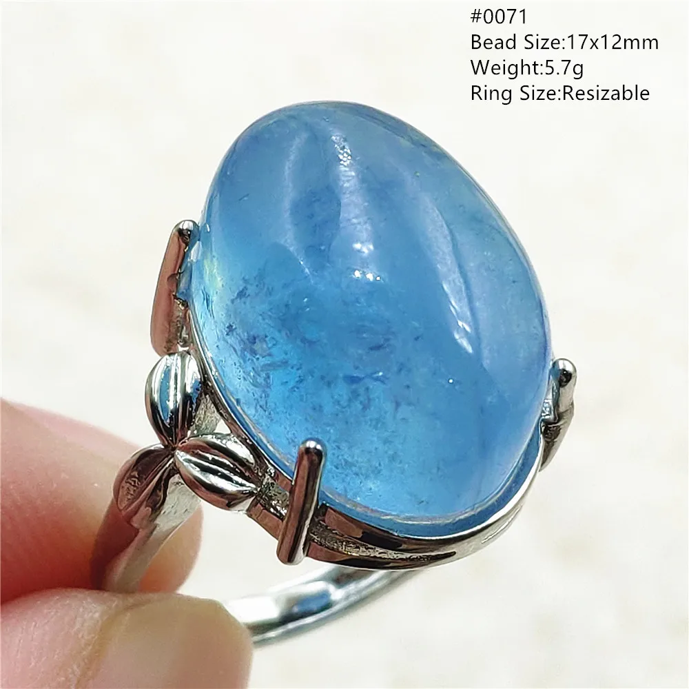 jewellery shop near me Genuine Natural Blue Aquamarine Clear Oval Ring Adjustable Crystal Size 925 Silver Aquamarine Ring Gemstone AAAAA nose pin