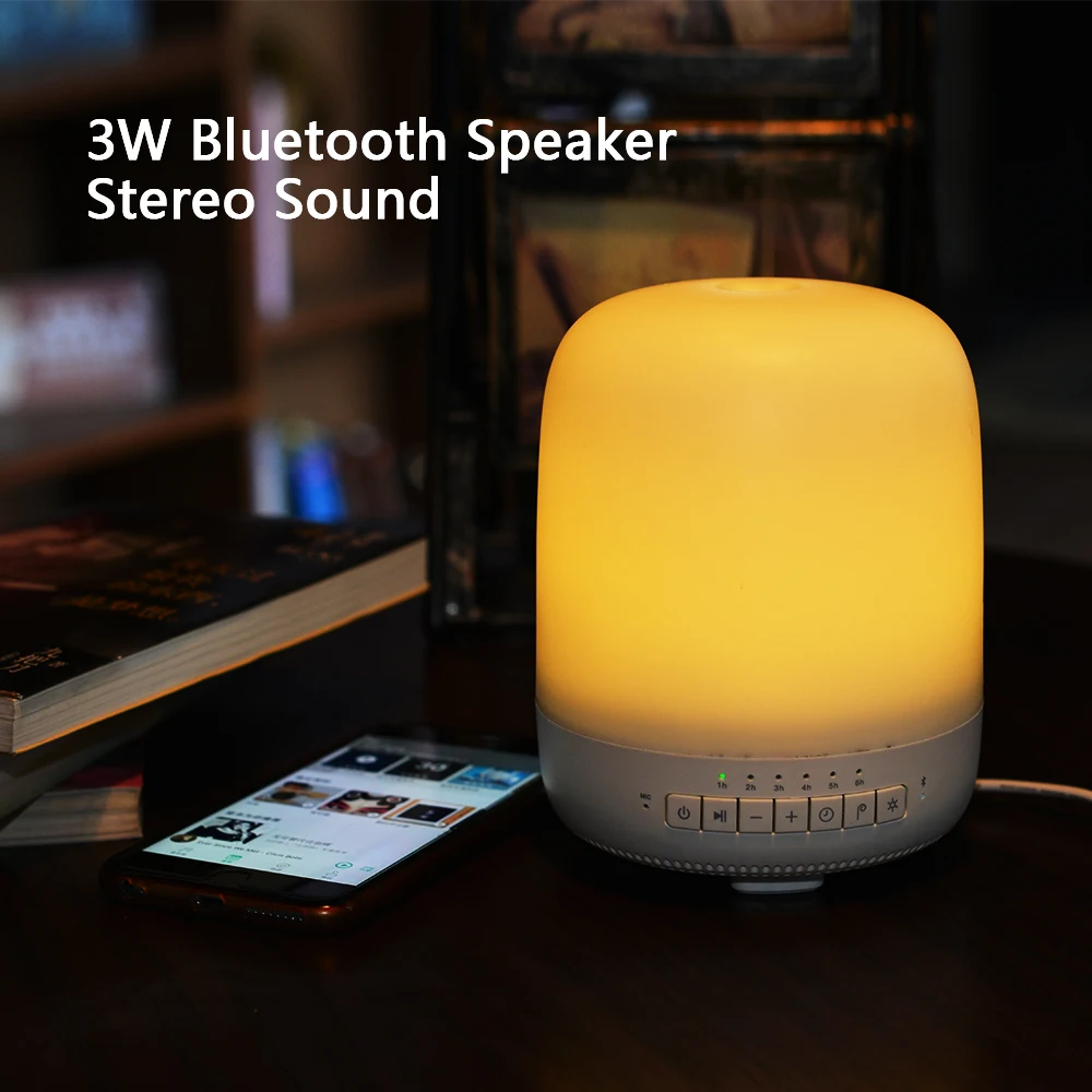ДОСС смарт-Арома диффузор лампа Динамик Bluetooth Динамик стерео звук Встроенный микрофон арома-увлажнитель воздуха с светодиодные лампы для дома