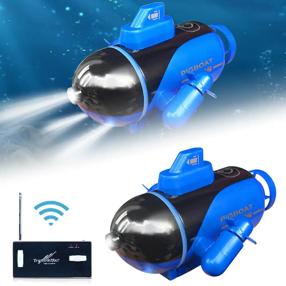

RC Boat Radio Control Multifunctional Electric Ship High Speed Waterproof Toys For Kid's Four-channel Diving Glowing Submarine