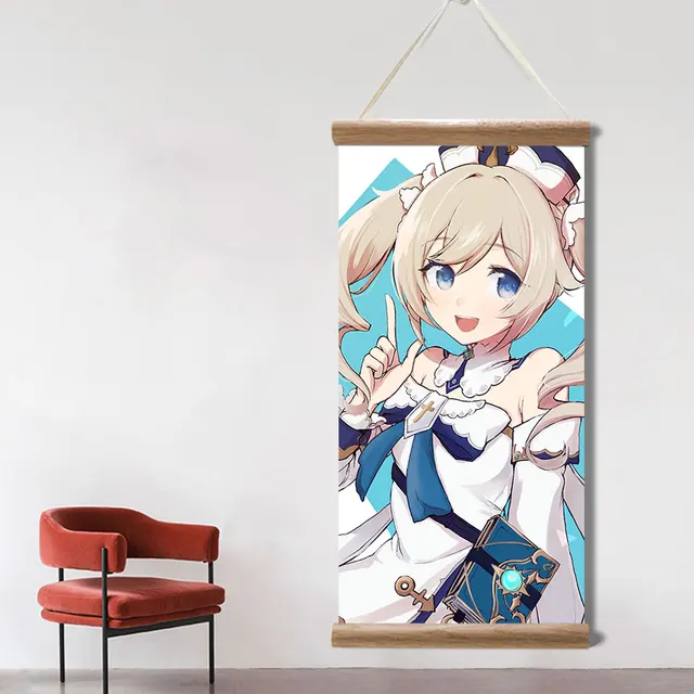 Genshin Impact Poster Barbara Ganyu Xiao Sexy Anime Picture Wall Canvas Posters Art Game Scroll Paintings for Living Room Decor HXSU009019