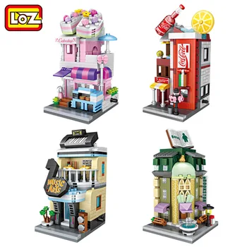 

LOZ Mini Bricks Architecture Mini Street Model Cake Store Shop Building Assembly Toy City Square Block Set Kids Gift Bookstore