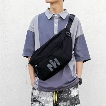 

Canvas Waist Bag Men Large Capacity Waist Belt Bag woman Big Fanny Pack Casual Street Chest Bag Travel Waist Packs