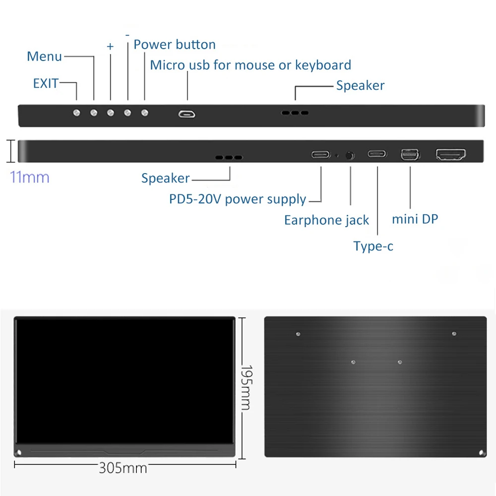 13.3 ġ 4K ޴ HDR  ǻ NUC ȭ  ܼ PS4 Xbox NS ġ ٱ Type-c LED HD ũ