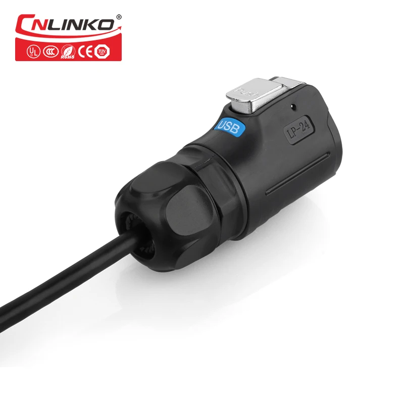 CNLINKO M24 usb 3.0 1.5A водонепроницаемый IP67 Штекерный разъем Панельное крепление