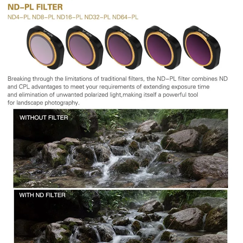 1 Set Lens Filter Adjustable Shockproof Filters for DJI OSMO POCKET OC-shipping