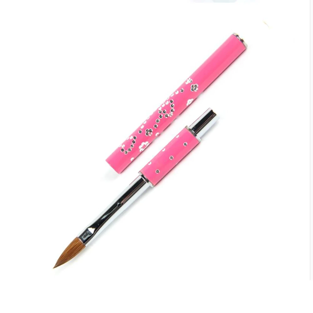 1pc Professional Nail Drawing Brush Acrylic Metal Handle Manicure Pen Powder Painting Liner Pen DIY Nail Art Tools Accessories
