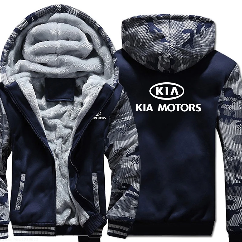 Осенне-зимнее мужское худи, теплая толстовка KIA Motor, рекламная куртка, утепленные пальто, флисовая одежда на молнии