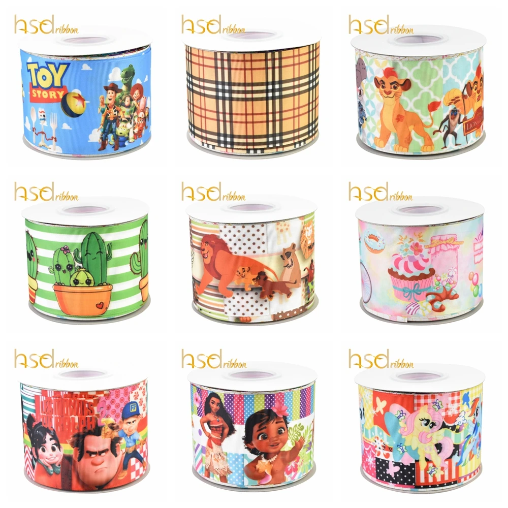 

HSDCraft 22MM 25MM 38MM 50MM 75mm 3inch beautiful ribbon Heat Transfer on Grosgrain Ribbon for diy