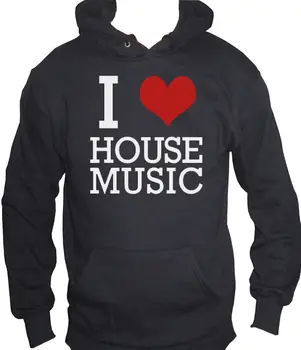 

Fm10 Hooded Sweatshirt Man I Love House Music Techno Electro Music women men clothes coat hoodie
