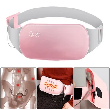 

Portable Electric Heating Belt Band Thermal Waist Abdomen Belt with 3 Temperature Massage Function for Women Girls Pain Relief