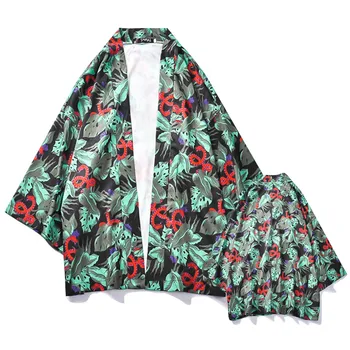 

Japanese Style Kimono Men Shirt Nice Fashion Individuality Print Top Blouse Male Cardigan Kimono Spring Clothing Streetwear