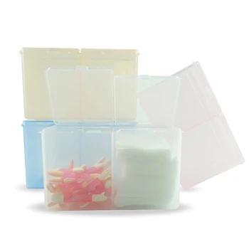 

Double Grids Portable Storage Case Transparent Beauty Cosmetic Cotton Box Wipe Pads Cotton Swab Rods Makeup Tools Container