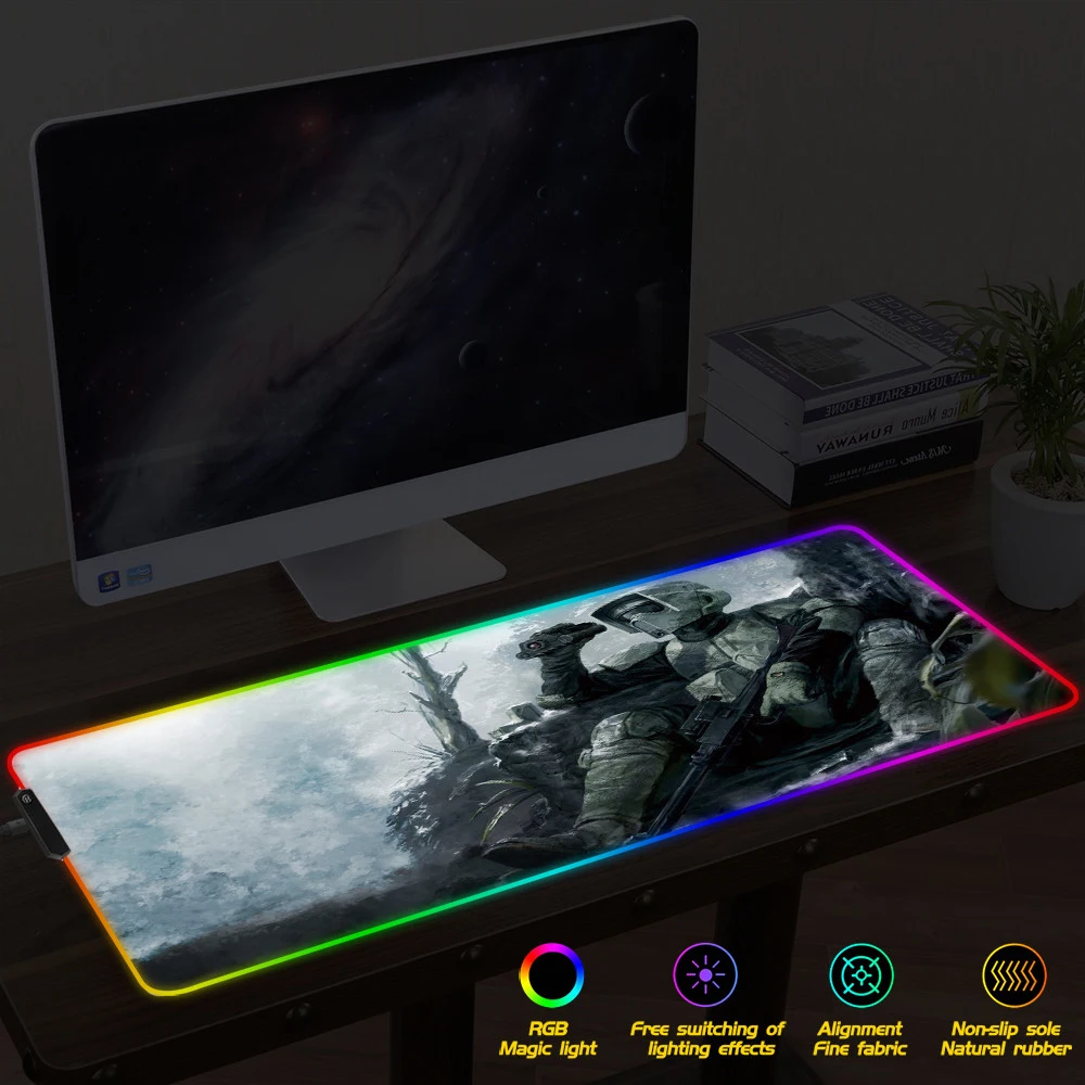 FFFAS Led коврик для мыши волшебный коврик RGB американский поп-фильм персонажи ноутбук компьютер PC съемный порт переключатель света свободно
