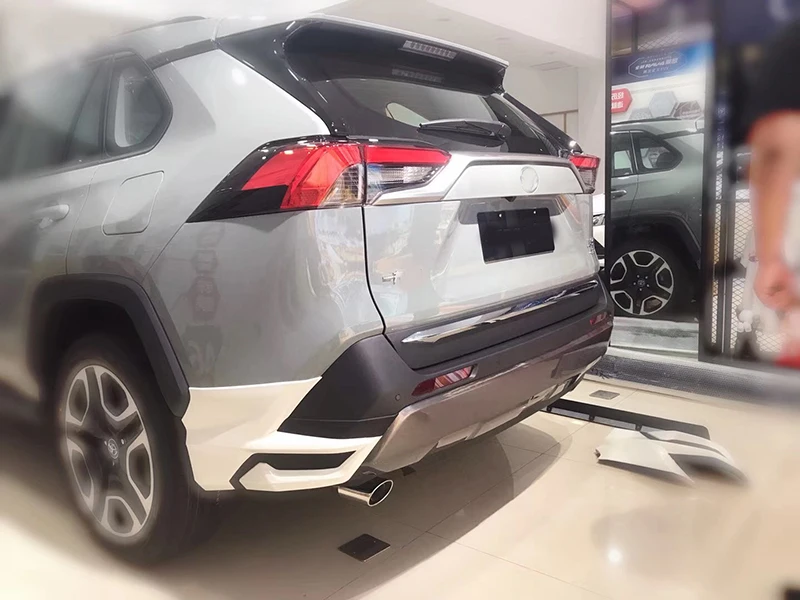 Передние и задние бамперы для Toyota Rav4 обвес для новых rav4 с Дневной светильник DRL боковая юбка с рисунком
