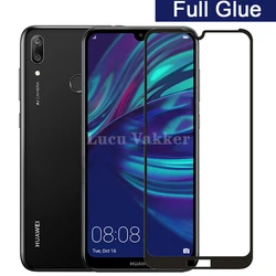 Vidrio templado con pegamento completo 5d para Huawei Y7 2019 DUB-LX1, protector de pantalla de cubierta completa para Huawei Y 7 Y72019 6,26