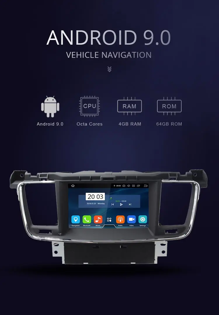 Clearance JDASTON Android 9.0 Car DVD Player For PEUGEOT 508 Stereo GPS Navigation multimedia Auto Audio Radio Octa Cores 4G+64G Headunit 0