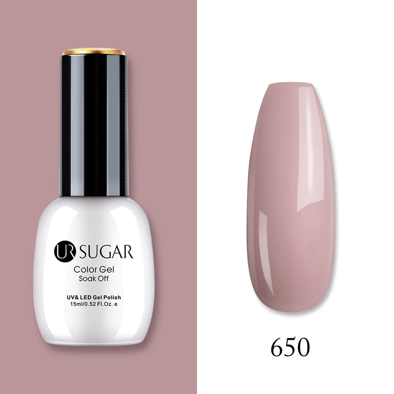 650 Ur Sugar, 15 мл, Цветной Гель-лак, гибридный лак для ногтей, для маникюра, УФ-светодиодный Полупостоянный гель для ногтей, впитывающий Гель-лак, базовое верхнее покрытие - Цвет: 650