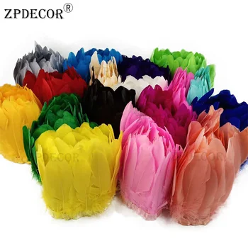 

15-20 cm Goose Feather Trims 1 Yard/Lot Big Floating Colourful Swan Feather Plume for Craft Wedding Jewelry