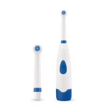 

1 Set Electric Toothbrush With 2 Brush Heads Battery Operated Oral Hygiene Teeth Brush Round head Better Than Oral B