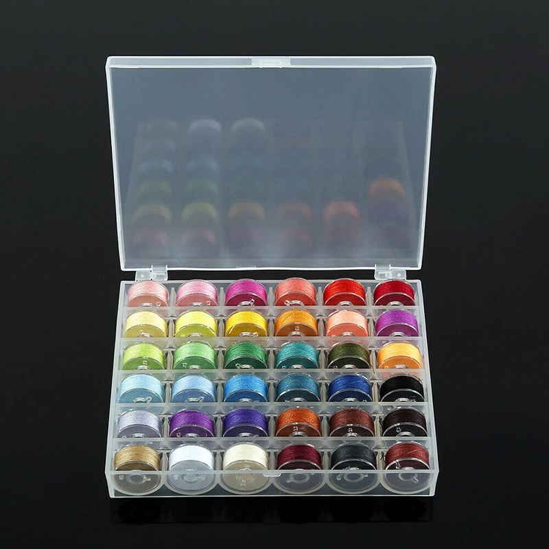 

Boxed 25/36-color Hand Stitch Thread Small Roll Transparent Bobbin Iron Bobbin Sewing Thread Household Doll Diy Sewing Thread