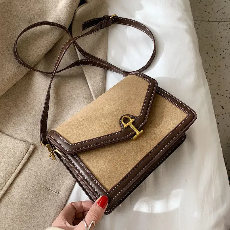 

Fashion Suede Women Crossbody Shoulder Bags 2020 Quality PU Leather Clutches Ladies Designer Messenger Bags Female Purses