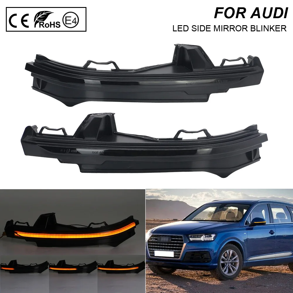 

2X Smoke LED Dynamic Mirror Blinker Light Turn Signal Lamp For Audi Q7