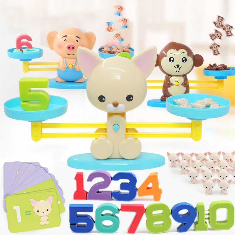 

Children'S Educational Monkey Balance with Numbers Addition And Subtraction Number Said with Numbers Balance Dog Tabletop Game E