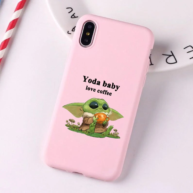Baby yoda meme милый мягкий силиконовый цветной чехол для телефона для iPhone 6 6s 7 8 6plus 7plus 8plus XS XR XSMAX 11 Pro ProMax