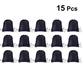 

15pcs Drawstring Pouch Lightweight Polyester String Bags Multipurpose Storage Backpack for Gym Sports Yoga