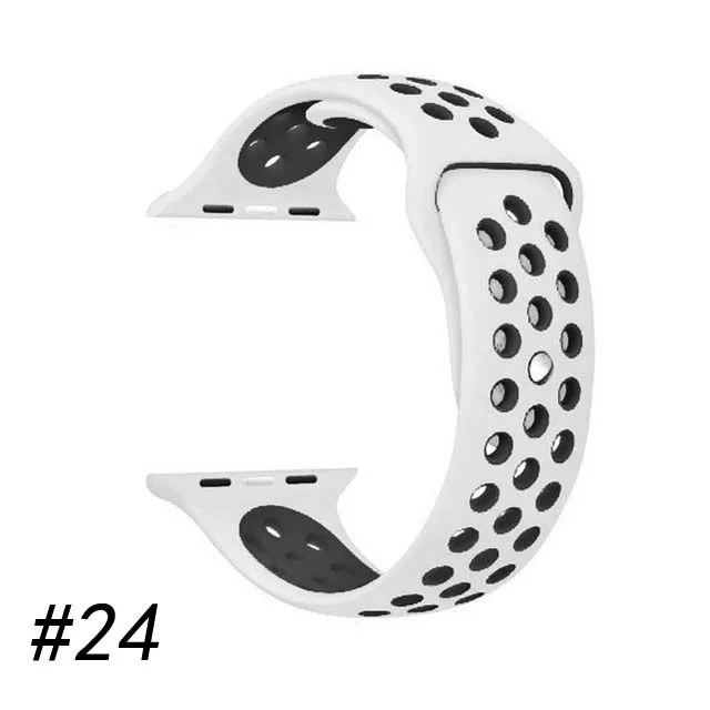 Мягкие часы ремешок для apple watch band 44 мм 40 мм ремешок для часов аpple watch iWatch 4/3/2/1, 42 мм, 38 мм, ремешок для часов запасной браслет ремешок - Цвет ремешка: White black