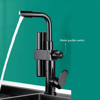 

Kitchen Mixer Rotatable Water Purifier Hot and Cold Faucet Space Aluminum Kitchen Faucet Single Handle Faucet Deck Mounted