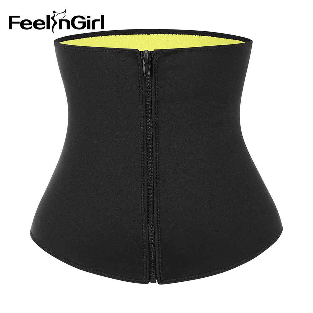 

FeelinGirl Zipper Neoprene Wasit Trainer Slimming Belt Body Shaper Tight Up Body Cincher Tummy Control Shapewear Weight Loss