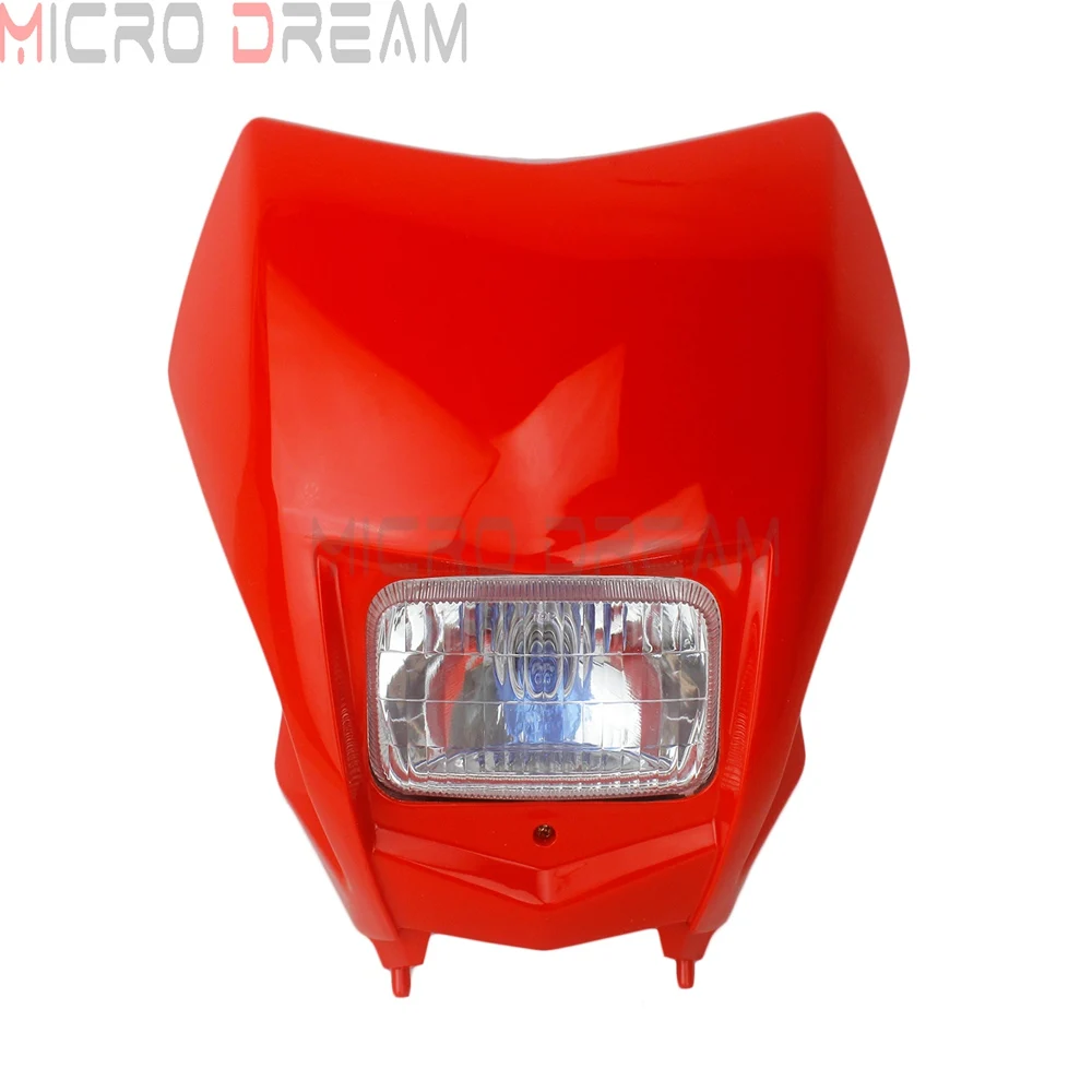 Черный Мотокросс по бездорожью, обтекаемые фары для Honda CRF150F CRF230F- Yamaha WR450F WR250F YZ Dirt Pit спереди маяк - Цвет: Красный