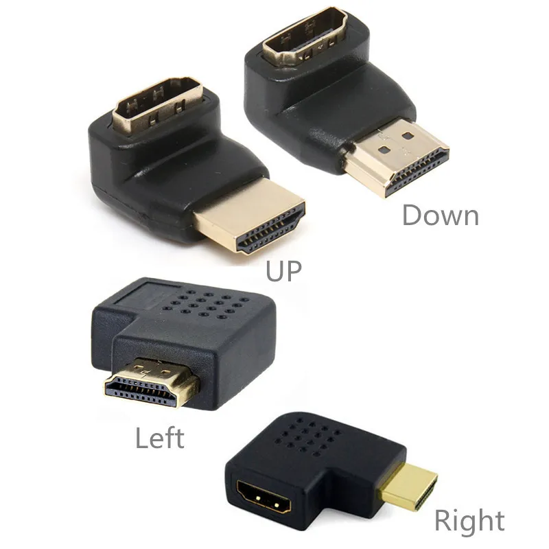 HD 1080P Male to Female HDMI-compatible Adapter Converter 90 / 270 Degrees Angle Turn Right / Left 180 360 Degree Rotating HDTV