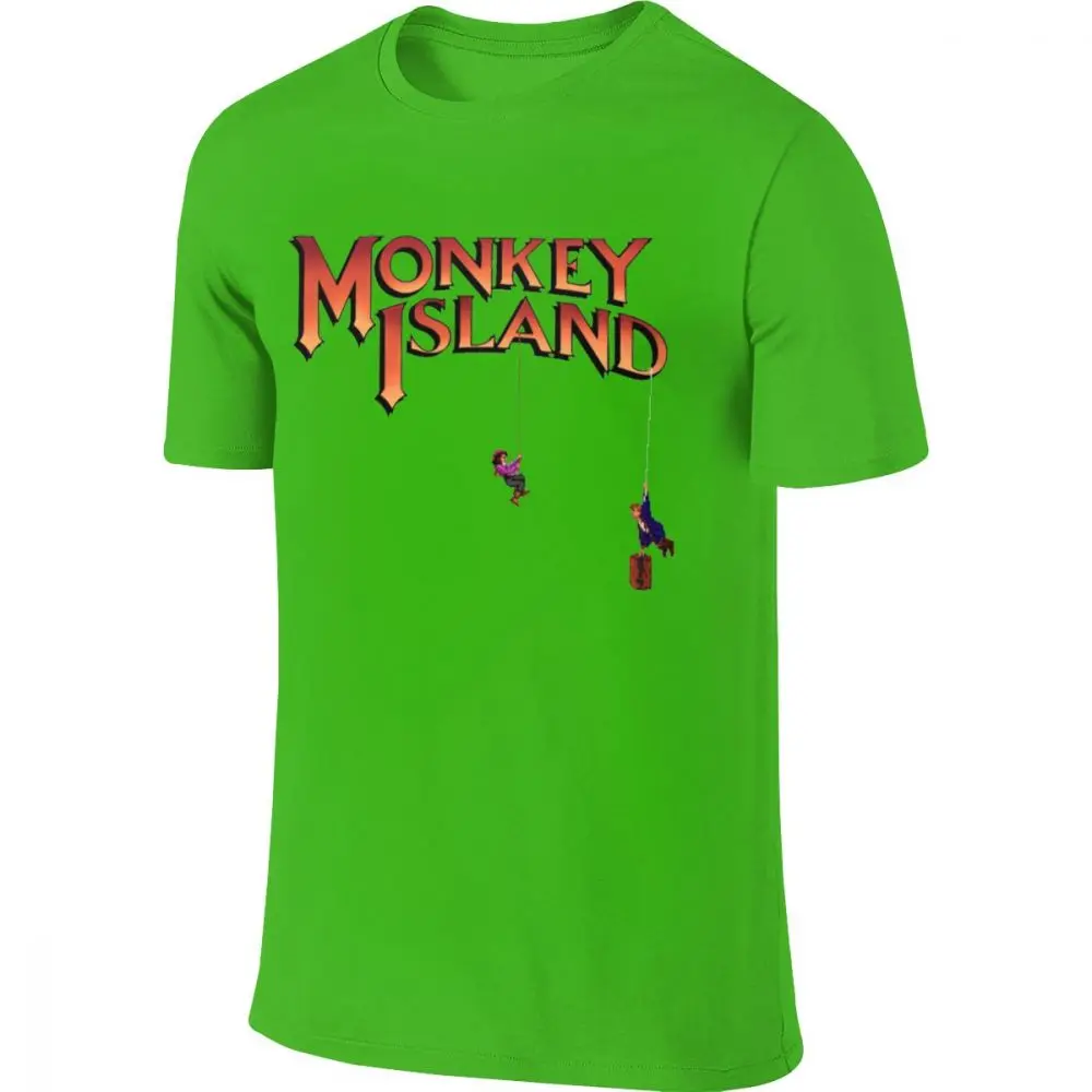 Мужская футболка с круглым вырезом и гуйкистью, LeChuck, остров обезьян, безумная Мужская мягкая футболка, S-6XL - Цвет: Зеленый