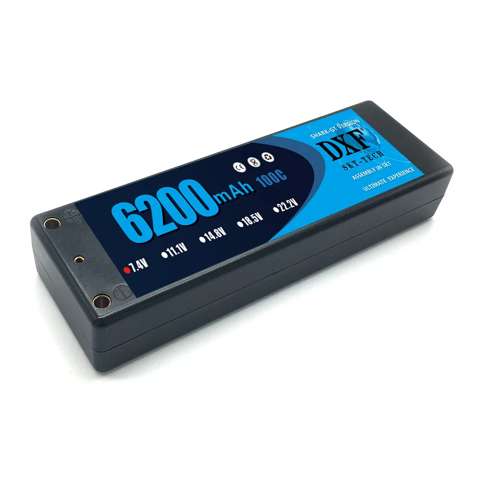 2 шт. DXF RC батарея Lipo 2S 7,4 V 6200mah 100C 200C 4,0 мм жесткий чехол для автомобиля Slash 4X4